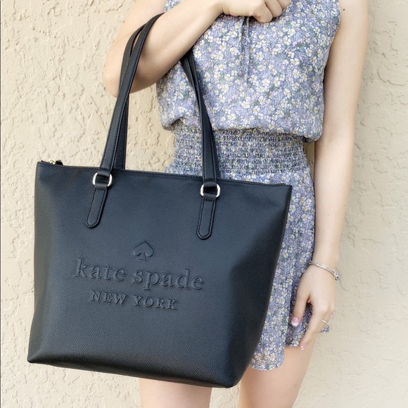 👜💕-NWT Kate Spade large zip Tote Balck logo - Picture 2 of 4